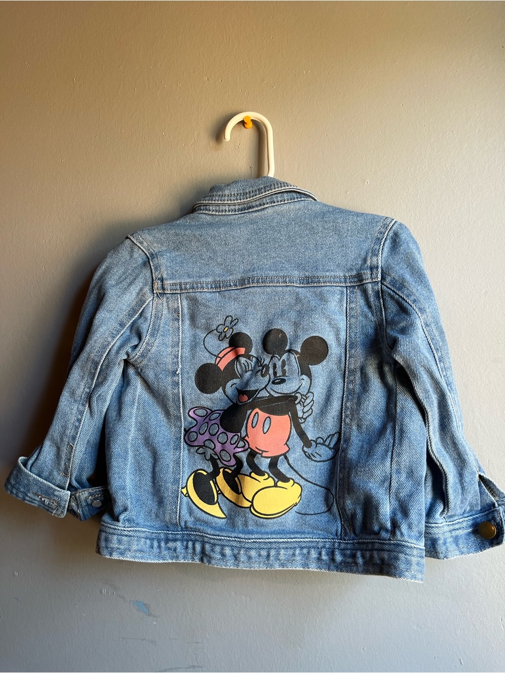 Disney Light Blue Denim Jacket with Mickey & Minnie Back Graphic
